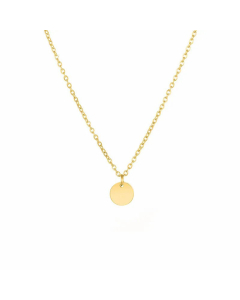 Fashion Stainless Steel Lettering Women Simple Round Pendant 316L Necklace