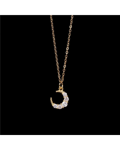 New Fashion Micro-Inlaid Zircon Crescent Pendant Moon Clavicle Chain Wholesale