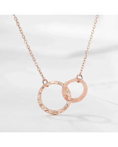 Fashion Double Circle Cross Stainless Steel Women Necklace Clavicle Chain
