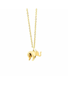 Plated 18K Gold Multi-Layer Splicing Elephant Titanium Steel Women Clavicle Necklace