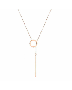 Wholesale Fashion Geometric Round Stainless Steel Necklace Clavicle Chain 