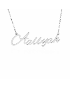Wholesale Trendy Stainless Steel Customizable English Alphabet Name Ladies Necklace -Steel Color-01