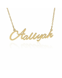 Wholesale Trendy Stainless Steel Customizable English Alphabet Name Ladies Necklace -Gold Color-01