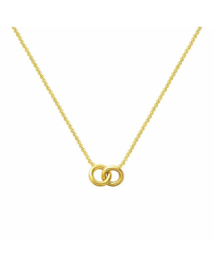 Niche Fashion Plated 18K Pendant Necklace Double Circle Titanium Steel  For Women
