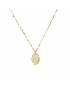 Retro Light Luxury Opal Pendant Titanium Steel Palace Style Necklace