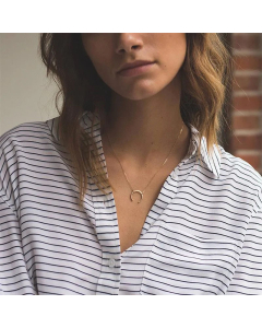 Creative Moon Pendant Necklace Stainless Steel Necklace 