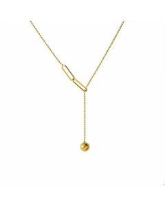 Simple Round Ball Titanium Steel Adjustable Necklace