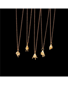 Fashion Hip Hop Style Gesture Pendant Stainless Steel Necklace Short Necklace