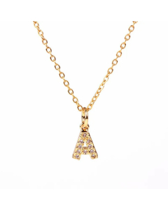 Wholesale New Fashion 26 English Alphabet Pendant Necklace Diamond Clavicle Chain 
