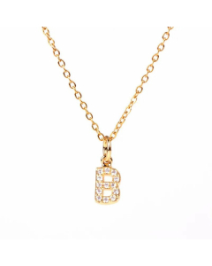 Wholesale New Fashion 26 English Alphabet Pendant Necklace Diamond Clavicle Chain 