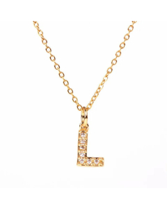 Wholesale New Fashion 26 English Alphabet Pendant Necklace Diamond Clavicle Chain 
