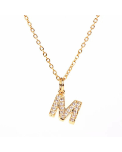 Wholesale New Fashion 26 English Alphabet Pendant Necklace Diamond Clavicle Chain 