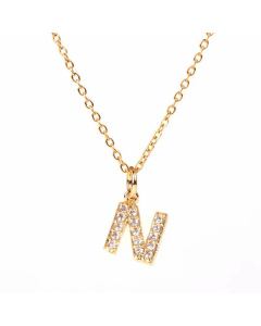Wholesale New Fashion 26 English Alphabet Pendant Necklace Diamond Clavicle Chain 