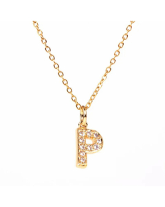Wholesale New Fashion 26 English Alphabet Pendant Necklace Diamond Clavicle Chain 