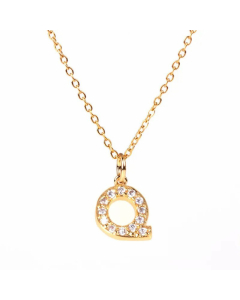 Wholesale New Fashion 26 English Alphabet Pendant Necklace Diamond Clavicle Chain 
