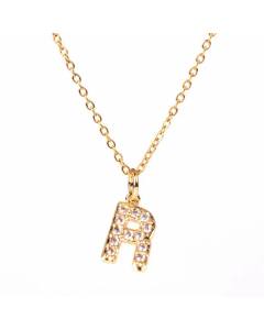 Wholesale New Fashion 26 English Alphabet Pendant Necklace Diamond Clavicle Chain 