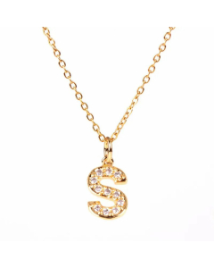 Wholesale New Fashion 26 English Alphabet Pendant Necklace Diamond Clavicle Chain 