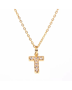 Wholesale New Fashion 26 English Alphabet Pendant Necklace Diamond Clavicle Chain 