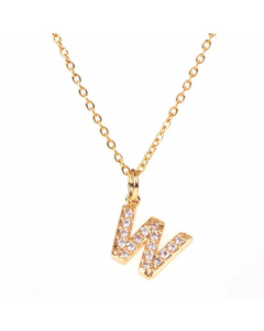 Wholesale New Fashion 26 English Alphabet Pendant Necklace Diamond Clavicle Chain 