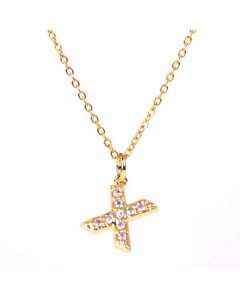 Wholesale New Fashion 26 English Alphabet Pendant Necklace Diamond Clavicle Chain 