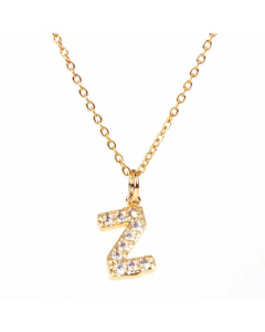 Wholesale New Fashion 26 English Alphabet Pendant Necklace Diamond Clavicle Chain 
