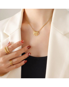 Light Luxury Small Square Strip Irregular Necklace Titanium Steel 