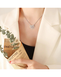 Light Luxury Small Square Strip Irregular Necklace Titanium Steel 