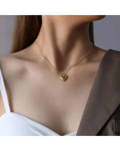 Trendy Heart-Shaped Titanium Steel Necklace Bracelet Set Wholesale
