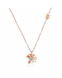 Temperament Niche Flower Clavicle Chain Small Daisy Stainless Steel Necklace Wholesale Colorza