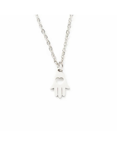 Hot-Selling Love Palm Stainless Steel Full Polished Horseshoe Necklace-Steel Color-01