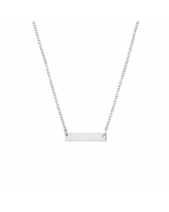 Jewelry Simple And Delicate Geometric Rectangular Pendant Stainless Steel Necklace 