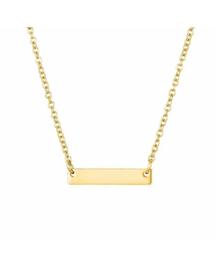 Jewelry Simple And Delicate Geometric Rectangular Pendant Stainless Steel Necklace 