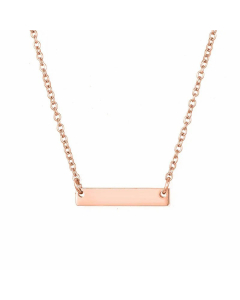 Jewelry Simple And Delicate Geometric Rectangular Pendant Stainless Steel Necklace 