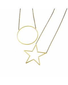 Hot Selling Round Star Necklace Stainless Steel Plating Pendant Wholesale Colorza