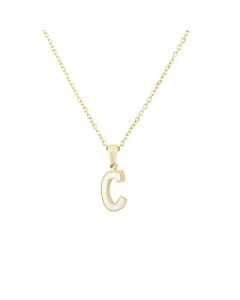 Wholesale Colorza Platform New Stainless Steel Stickers Shell 26 Letter Necklace Titanium Steel Pendant 