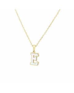 Wholesale Colorza Platform New Stainless Steel Stickers Shell 26 Letter Necklace Titanium Steel Pendant 