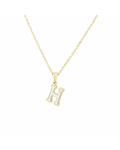 Wholesale Colorza Platform New Stainless Steel Stickers Shell 26 Letter Necklace Titanium Steel Pendant 