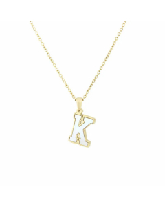 Wholesale Colorza Platform New Stainless Steel Stickers Shell 26 Letter Necklace Titanium Steel Pendant 