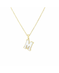 Wholesale Colorza Platform New Stainless Steel Stickers Shell 26 Letter Necklace Titanium Steel Pendant 