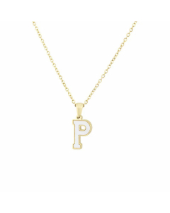 Wholesale Colorza Platform New Stainless Steel Stickers Shell 26 Letter Necklace Titanium Steel Pendant 