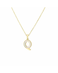 Wholesale Colorza Platform New Stainless Steel Stickers Shell 26 Letter Necklace Titanium Steel Pendant 