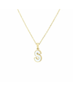 Wholesale Colorza Platform New Stainless Steel Stickers Shell 26 Letter Necklace Titanium Steel Pendant 