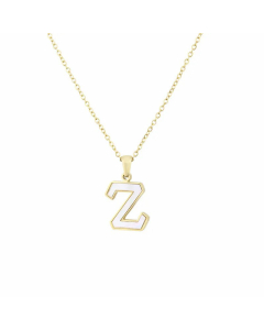 Wholesale Colorza Platform New Stainless Steel Stickers Shell 26 Letter Necklace Titanium Steel Pendant 