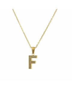Gold-Plated Black Line 26 English Letter Pendent Necklace Titanium Steel Wholesale Colorza