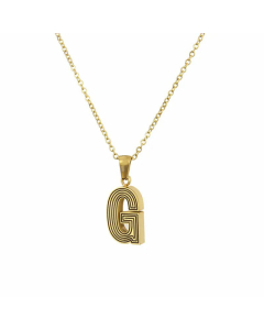 Gold-Plated Black Line 26 English Letter Pendent Necklace Titanium Steel Wholesale Colorza