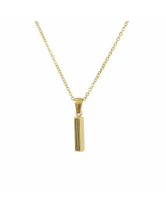 Gold-Plated Black Line 26 English Letter Pendent Necklace Titanium Steel Wholesale Colorza