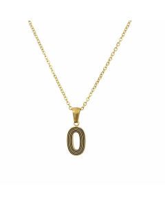 Gold-Plated Black Line 26 English Letter Pendent Necklace Titanium Steel Wholesale Colorza