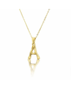 Platform New Stainless Steel Antique Slub-Shaped 26 English Letter Necklace Titanium Steel Pendant Wholesale Colorza