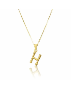 Platform New Stainless Steel Antique Slub-Shaped 26 English Letter Necklace Titanium Steel Pendant Wholesale Colorza