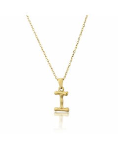 Platform New Stainless Steel Antique Slub-Shaped 26 English Letter Necklace Titanium Steel Pendant Wholesale Colorza